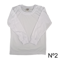 Camiseta Infantil Branca N 2 Manga Longa 100% Poliester Camiseta Infantil Branca N 2 Manga Longa 100% Poliester