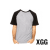 Camiseta Raglan Cinza C/ Preto Basica XGG 100% Poliester