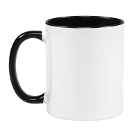 Caneca Cer. 325ml Branca - Interna e Alça Preta Importada P/ Sublimaçao Caneca Cer. 325ml Branca - Interna e Alça Preta Importada P/ Sublimaçao