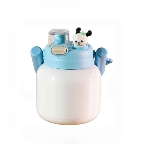 Garrafa Termica Baby Pop 700ml Branca C/ Tampa Azul Claro