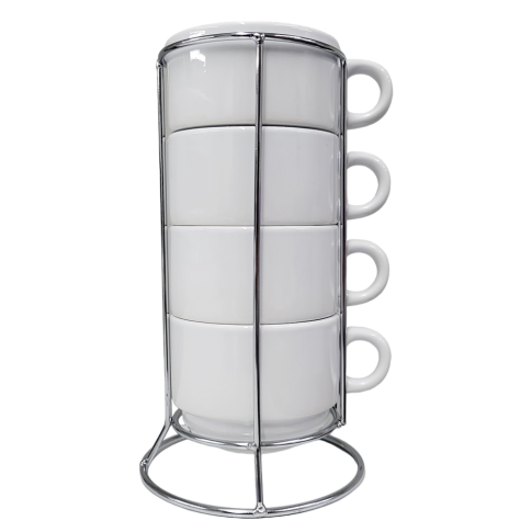 kit Com 4 Xicaras 150ml e Suporte Metal Importado - P/ Sublimação kit Com 4 Xicaras 150ml e Suporte Metal Importado - P/ Sublimação