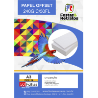 Papel Offset Branco 240g A3 c/50 Folhas