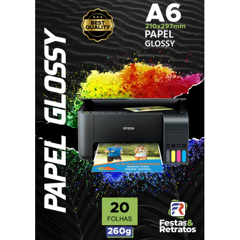 Papel Glossy 260g A6 20 Folhas Papel Glossy 260g A6 20 Folhas