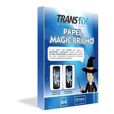 Papel Transfer Magic Brilho A4 115g C/ 50F