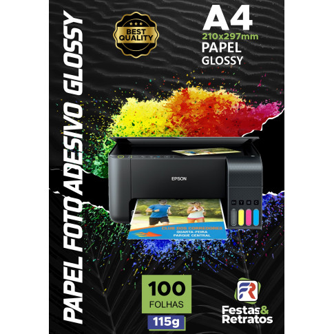 Papel Foto Adesivo Glossy 115G A4 C/100 Folhas Papel Foto Adesivo Glossy 115G A4 C/100 Folhas