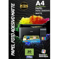 Papel Foto Adesivo Matte 115G  A4 20 folhas