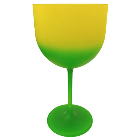 Taça Gin Acrílica Degrade Verde C/ Amarelo 580ml Taça Gin Acrílica Degrade Verde C/ Amarelo 580ml