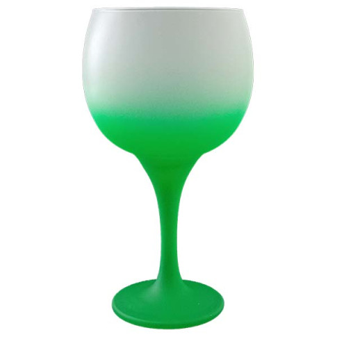 Taça Gin De Vidro Degrade Verde 600ML Jateada  P/ Sublimacão