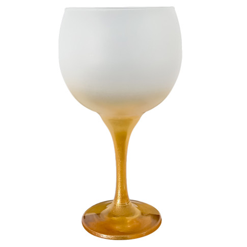 Taça Gin De Vidro Degrade Dourada 600ML Jateada P/ Sublimacão Taça Gin De Vidro Degrade Dourada 600ML Jateada P/ Sublimacão