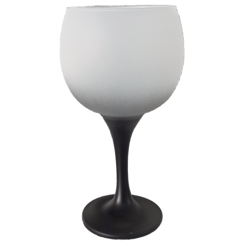 Taça Gin De Vidro Degrade Preto 600ML Jateada  P/ Sublimacão