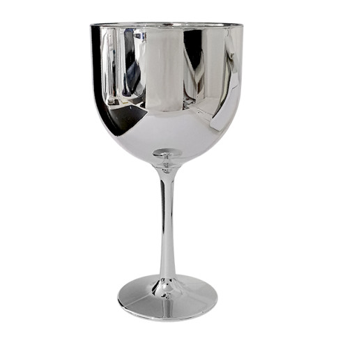 Taça Gin Happy 550ml Metalizado Prata Taça Gin Happy 550ml Metalizado Prata