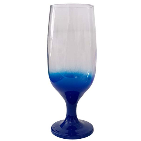 Taça Floripa 300ml Vidro Degrade cristal Azul Escuro P/ Sublimaçao