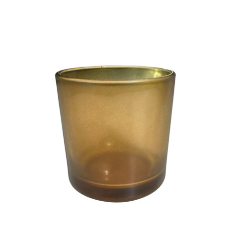 Copo De Vidro Ambar Fosco Para Vela 265ml Copo De Vidro Ambar Fosco Para Vela 265ml