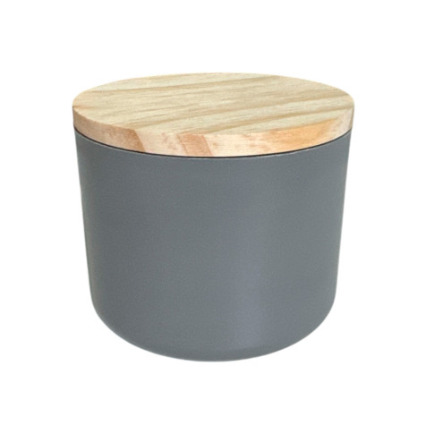 Frasco Para Vela Cozy 225ml Concreto C/ Tampa Pinus Frasco Para Vela Cozy 225ml Concreto C/ Tampa Pinus