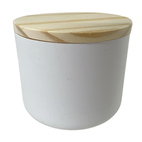 Frasco Para Vela Cozy 70ml Branco C/ Tampa Pinus