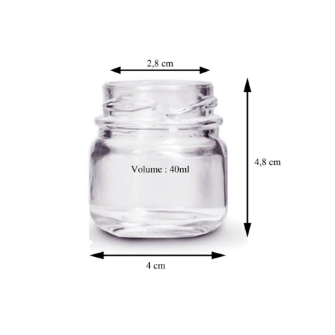 Mini Pote de Vidro Redondo de 40ml Mini Pote de Vidro Redondo de 40ml