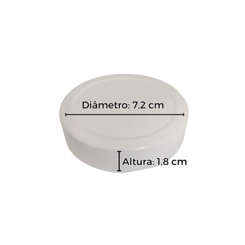 Tampa Metalica Branca 70mm P/ Pote Pianeza Tampa Metalica Branca 70mm P/ Pote Pianeza