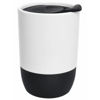 Copo Ceramica 325ml Buddy Branco Fosco - Tampa Acrilica C/ Base Preta P/ Sublimação Copo Ceramica 325ml Buddy Branco Fosco - Tampa Acrilica C/ Base Preta P/ Sublimação