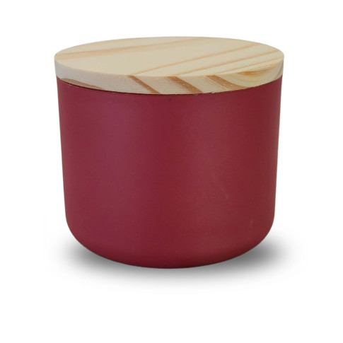 Frasco Para Vela Cozy 225ml Carmin C/ Tampa Pinus Frasco Para Vela Cozy 225ml Carmin C/ Tampa Pinus