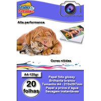 Papel glossy 120g A4 20 Folhas