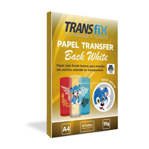 Papel Transfer Fundo Branco Back White A4 90g c/ 50