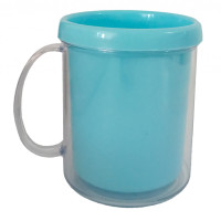 Caneca Acrilica Com Rosca Azul Claro