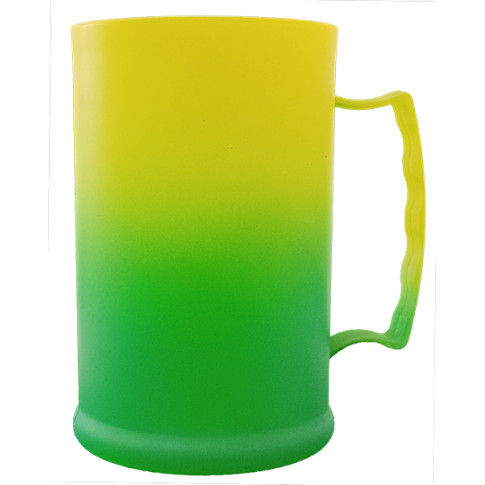 Caneca De Chopp 500ml Degrade Bicolor Verde C/ Amarelo Caneca De Chopp 500ml Degrade Bicolor Verde C/ Amarelo