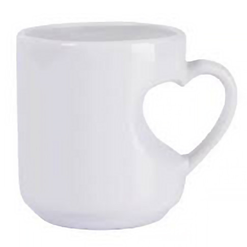 Caneca Cer. 325ml Branca - Alça Corpo Coração Caneca Cer. 325ml Branca - Alça Corpo Coração