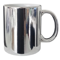 Caneca Cer. 325ml Cromada Prata Importada Caneca Cer. 325ml Cromada Prata Importada