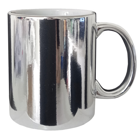 Caneca Cer. 325ml Cromada Prata Importada Caneca Cer. 325ml Cromada Prata Importada