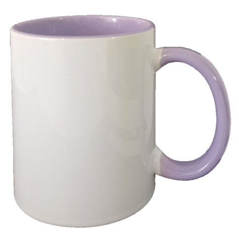 Caneca Cer. 325ml Branca - Interna e Alça Lilas - Live Caneca Cer. 325ml Branca - Interna e Alça Lilas - Live