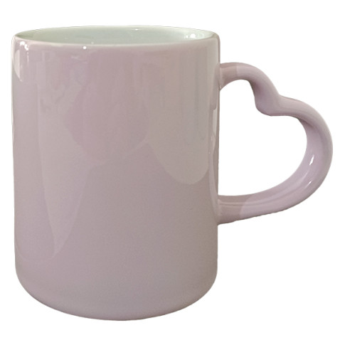 Caneca Cer. 300ml Alça Coração Lilas Pastel Sublime Caneca Cer. 300ml Alça Coração Lilas Pastel Sublime