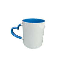 Caneca Cer. 325ml Branca Interna e Alça Coração Az. Claro P/ Sublimaçao Caneca Cer. 325ml Branca Interna e Alça Coração Az. Claro P/ Sublimaçao