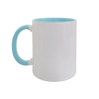 Caneca Cer. 325ml Branca - Interna e Alça Azul Bebe Importada P/ Sublimaçao Caneca Cer. 325ml Branca - Interna e Alça Azul Bebe Importada P/ Sublimaçao
