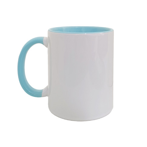 Caneca Cer. 325ml Branca - Interna e Alça Azul Bebe Importada P/ Sublimaçao Caneca Cer. 325ml Branca - Interna e Alça Azul Bebe Importada P/ Sublimaçao