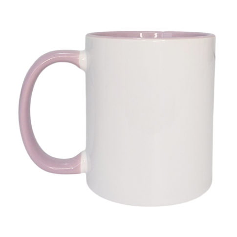 Caneca Cer. 325ml Branca - Interna e Alça Lilas Importada P/ Sublimaçao Caneca Cer. 325ml Branca - Interna e Alça Lilas Importada P/ Sublimaçao
