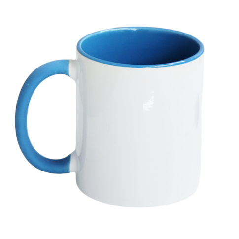 Caneca Cer. 325ml Branco Alça Soft Interno Azul Claro Caneca Cer. 325ml Branco Alça Soft Interno Azul Claro