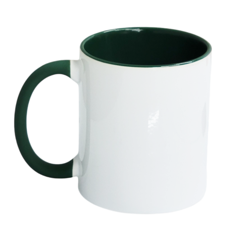 Caneca Cer. 325ml Branco Alça Soft Interno Verde Escuro Caneca Cer. 325ml Branco Alça Soft Interno Verde Escuro