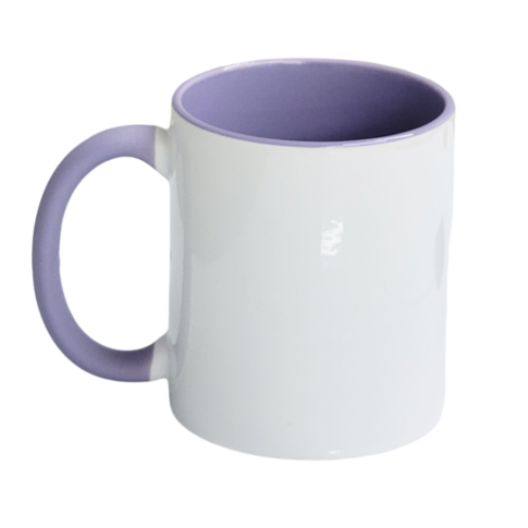Caneca Cer. 325ml Branco Alça Soft Interno Lilás Caneca Cer. 325ml Branco Alça Soft Interno Lilás