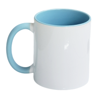 Caneca Cer. 325ml Branco Alça Soft Interno Azul BB Caneca Cer. 325ml Branco Alça Soft Interno Azul BB