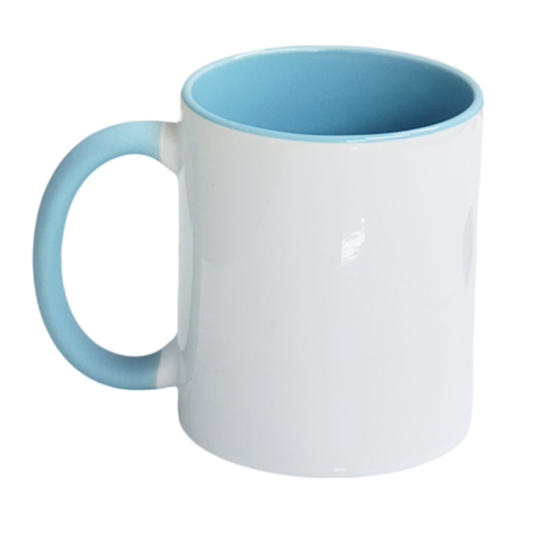 Caneca Cer. 325ml Branco Alça Soft Interno Azul BB Caneca Cer. 325ml Branco Alça Soft Interno Azul BB