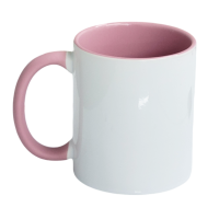 Caneca Cer. 325ml Branco Alça Soft Interno Rosa Caneca Cer. 325ml Branco Alça Soft Interno Rosa