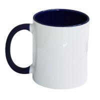 Caneca Cer. 325ml Branco Alça Soft Interno Azul Escuro Caneca Cer. 325ml Branco Alça Soft Interno Azul Escuro