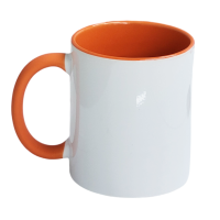 Caneca Cer. 325ml Branco Alça Soft Interno Laranja Caneca Cer. 325ml Branco Alça Soft Interno Laranja