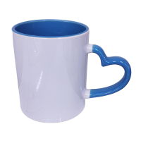 Caneca Cer. 325ml Branca Interna e Alça Coração Az. Escuro Live P/ Sublimaçao Caneca Cer. 325ml Branca Interna e Alça Coração Az. Escuro Live P/ Sublimaçao