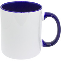 Caneca Cer. 325ml Branca - Interna e Alça Azul Escuro Live P/ Sublimaçao Caneca Cer. 325ml Branca - Interna e Alça Azul Escuro Live P/ Sublimaçao
