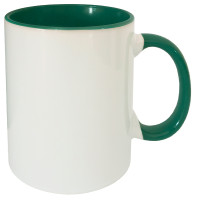Caneca Cer. 325ml Branca - Interna e Alça Verde Escuro Live Caneca Cer. 325ml Branca - Interna e Alça Verde Escuro Live