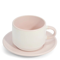 Xicara De Ceramica 90ml Petit Fosca Rosa C/ Pires Live Xicara De Ceramica 90ml Petit Fosca Rosa C/ Pires Live