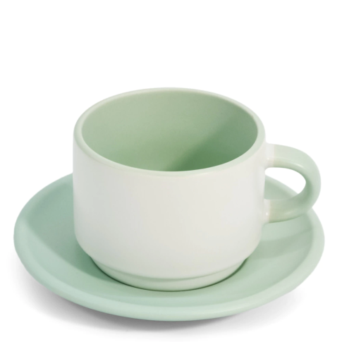 Xicara De Ceramica 90ml Petit Fosca Verde Menta C/ Pires Live Xicara De Ceramica 90ml Petit Fosca Verde Menta C/ Pires Live