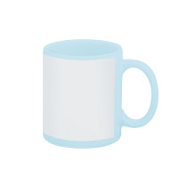 Caneca Cer. 300ml Azul Claro Com Tarja Branca - Sublime Caneca Cer. 300ml Azul Claro Com Tarja Branca - Sublime
